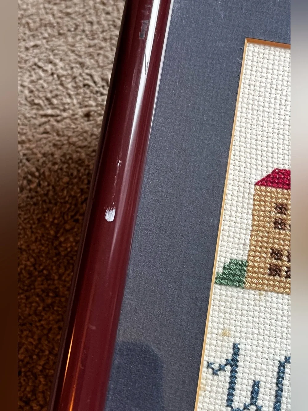Vintage ‘Welcome Friends’ Needlepoint Hanging Wall Decor